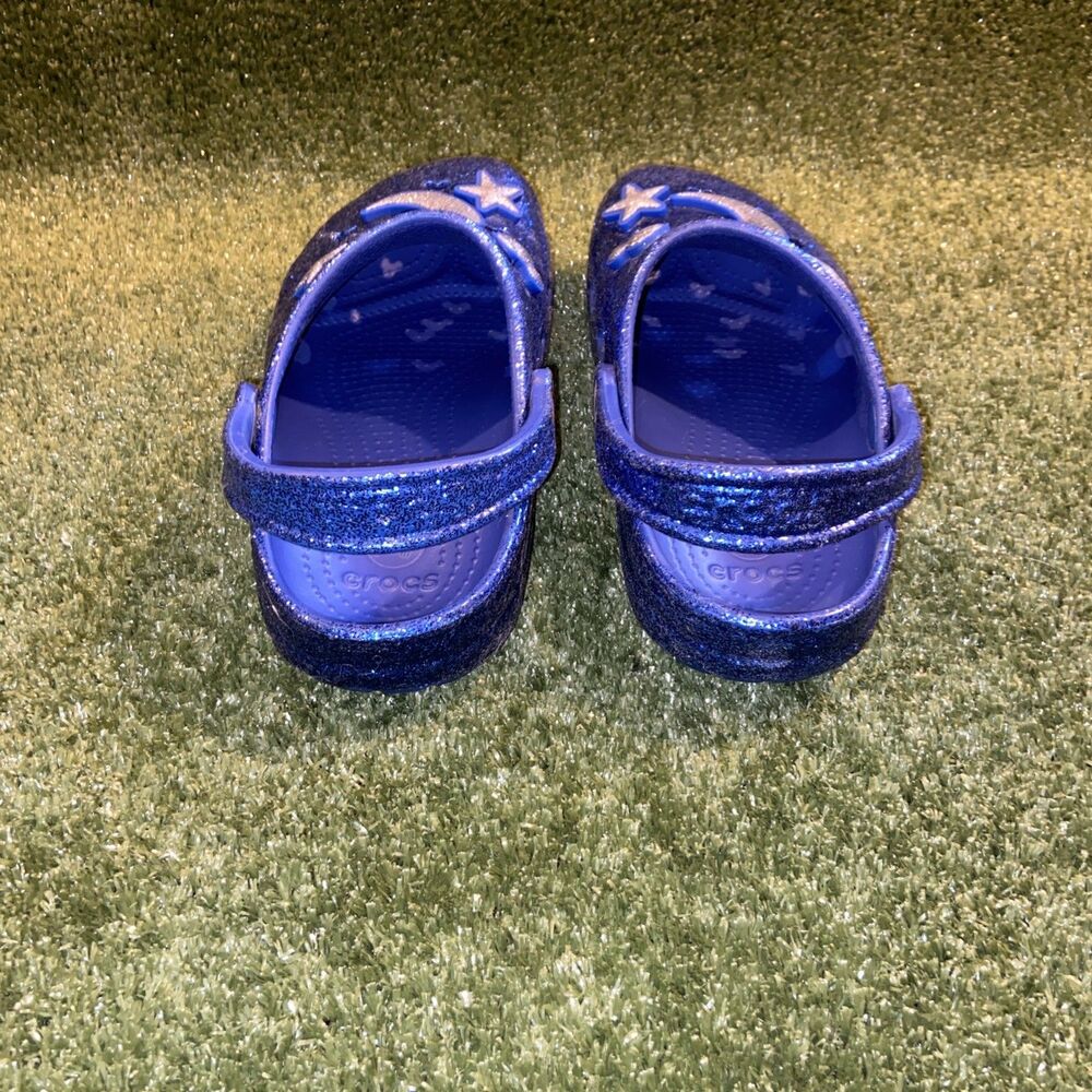 Disney Parks Sorcerer Mickey Make a Wish Blue Glitter Crocs Men’s 6 Women’s 8 - Picture 4 of 9